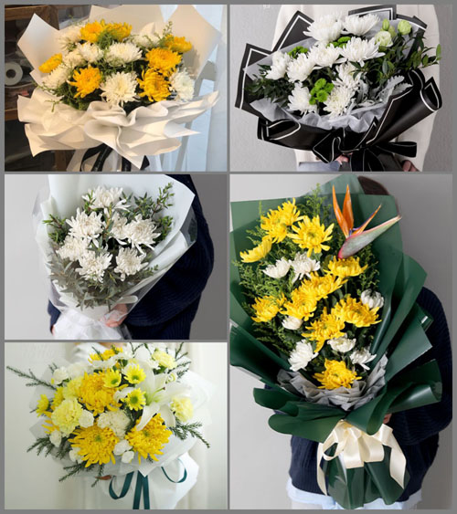 山东莱芜莱城区茶业口镇西嵬石村白事花束代送